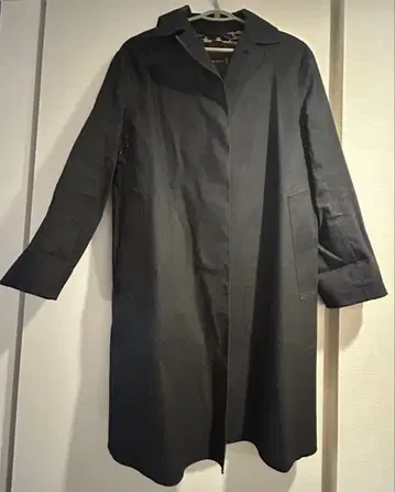 Mackintosh 고무 코트 / 레오파드 안감 골드 버튼 블랙 34