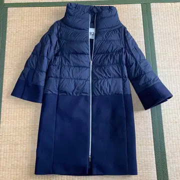 HERNO 소재 절개 다운 코트 네이비 38