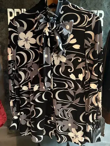 레어! 하나에모리 긴팔 보타이 블라우스 빈티지 꽃무늬