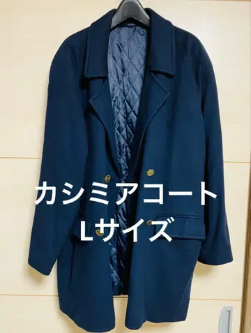 남성용 캐시미어 코트 L 사이즈 네이비 겉감 캐시미어 100%