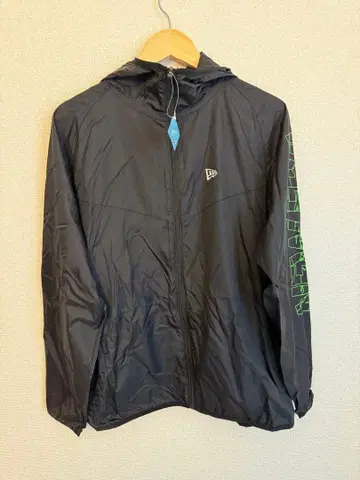 New Era 나일론 자켓 블랙 발수