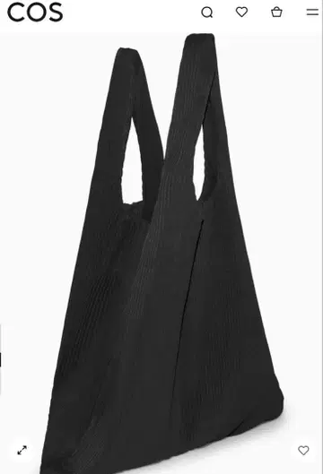 COS 플리츠 토트백 블랙