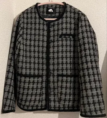 노카라 체크 무늬 자켓