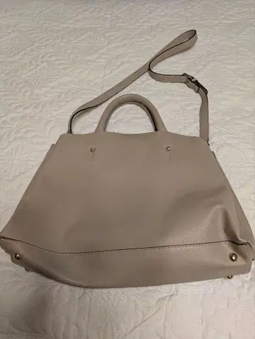 그레이 합성 피혁 토트백