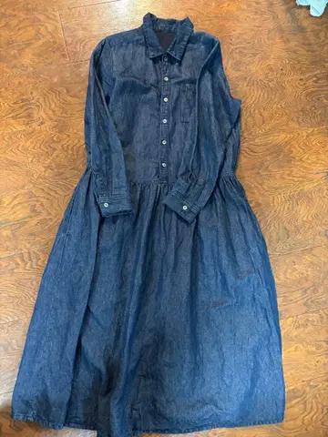 bisque 다크 블루 셔츠 원피스