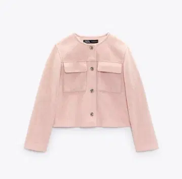 ZARA 핑크 노카라 자켓