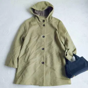 [ 빅 사이즈 LL ] 크로커다일 롱 코트 울 후데트 캐주얼