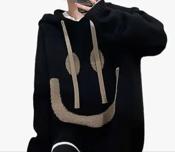 스웨터 여성용 후드 부착 니트 후드티