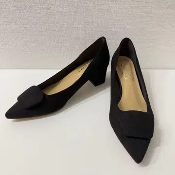 [컨디션 최상] LE TALON 스웨이드 느낌 스틸레토 펌프스 25 블랙