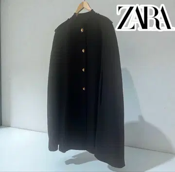 [ 미사용 새상품 ] ZARA 자라 케이프 코트 블랙 M 망토
