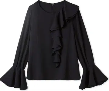 셀포드 아지메 프릴 블라우스 네이비