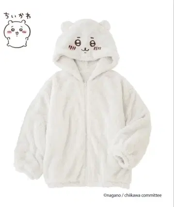 [택 포함 새상품] 치이카와 x PEACH JOHN 리버서블 보아 후디