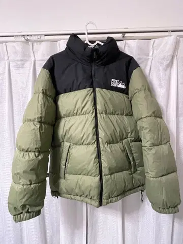 FIRST DOWN 다운 자켓 올리브 그린/블랙