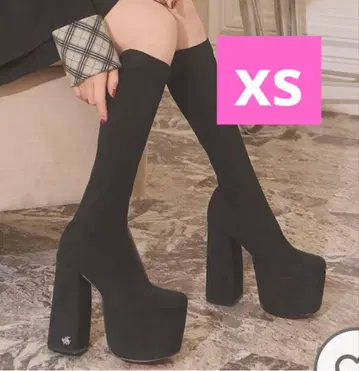 미셸 마카롱 13.5cm 슬림 레그 롱 부츠 XS