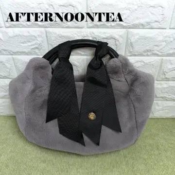 [ AFTERNOON TEA ] 퍼 소재 백 그레이 계열 무료배송