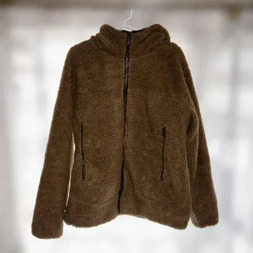 후드 부착 브라운 플리스 자켓