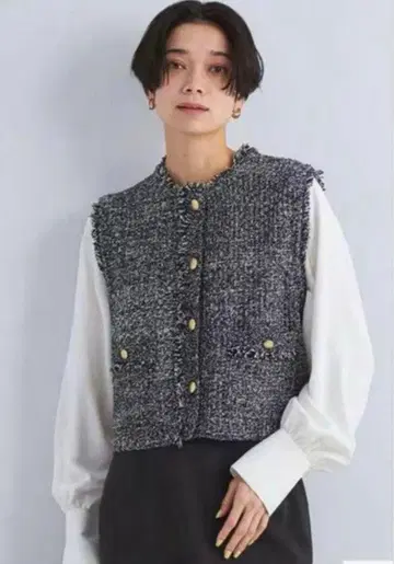 그린 라벨 릴랙싱 믹스 트위드 라이크 지레 베스트