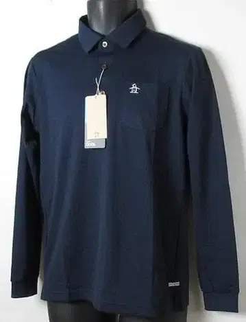 새상품 먼싱웨어 골프 선스크린 긴팔 피케 셔츠/L/네이비