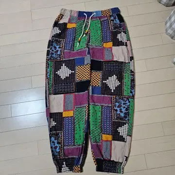 패치워크 올 패턴 팬츠 캐주얼 팬츠