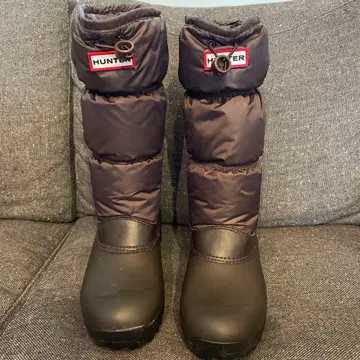 HUNTER 24cm 방한 다운 부츠 브라운
