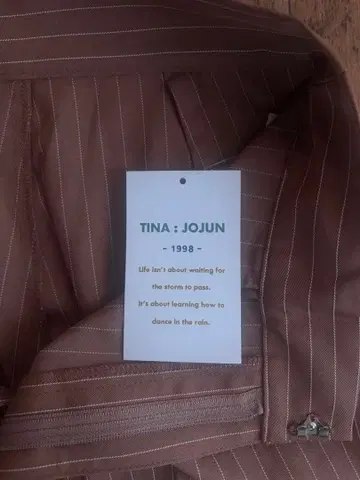 TINA : JOJUN 스트라이프 하이웨스트 슬랙스 11