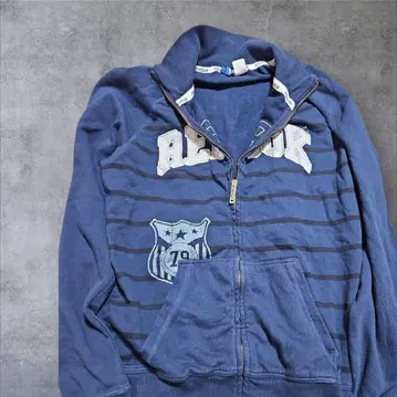 리복 네이비 스트라이프 후드티 XL