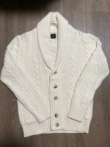 [ 새상품급 ] BAFY 아이보리 케이블 니트 가디건 46