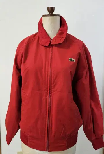 80년대 LACOSTE 스윙탑 자켓 레드 안감 체크 무늬