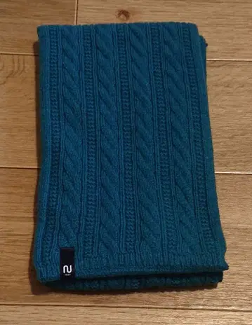 노구치니트 방모 울 머플러 터콰이즈