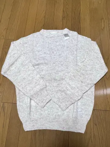 45R 베이지 계열 리브 긴팔 니트 스웨터 경량