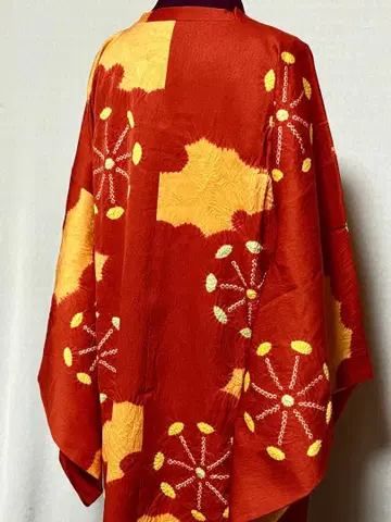 미사용품 기모노 순수 실크 아리마츠 시보리 수차 무늬 도행 코트 선착순