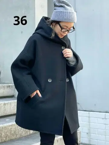 AP STUDIO 모사 오버 후디 코트 블랙 36