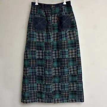 패치워크 데님 스커트