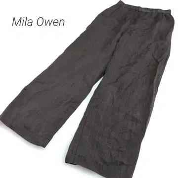 Mila Owen 완판템 라미 혼방 와이드 팬츠 허리밴딩 브라운