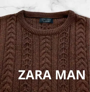 ZARA MAN 브라운 케이블 니트 스웨터