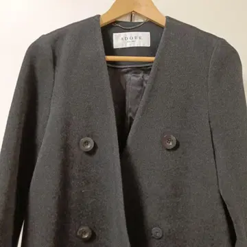 ADORE 모헤어 롱 코트 차콜 그레이