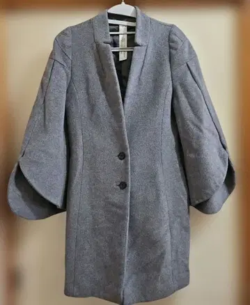 MURUA 그레이 체스터 코트 벌룬 슬리브