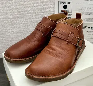 YOSUKE 다크 브라운 가죽 숏부츠 22.5 S 일본제