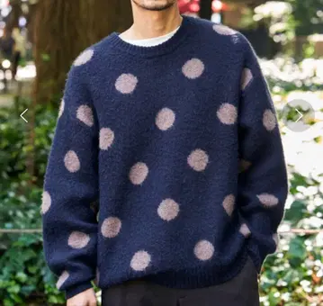 B:MING by BEAMS / 5게이지 도트 모헤어 크루넥 니트