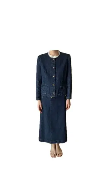 INGEBORG 다크 블루 스커트 셋업