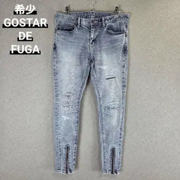 레어 GOSTAR DE FUGA 지퍼 기믹 데님 스키니 플레어