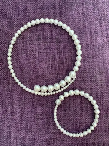 펄 초커 팔찌 세트