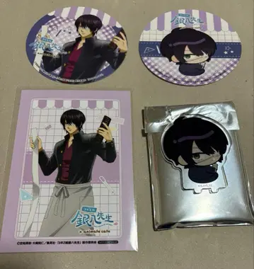 은혼 긴파치 선생님 애니카페 아크릴 스탠드 코스터 특전 타카스기 신스케