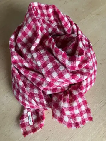 apuntob 귀여운 핑크와 화이트 체크 스톨