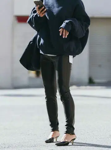 LOUSTIC 에코 가죽 레깅스 팬츠 38