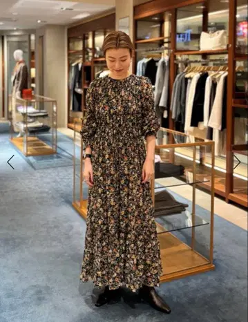 SOULEIADO 코튼 프린트 셔링 원피스