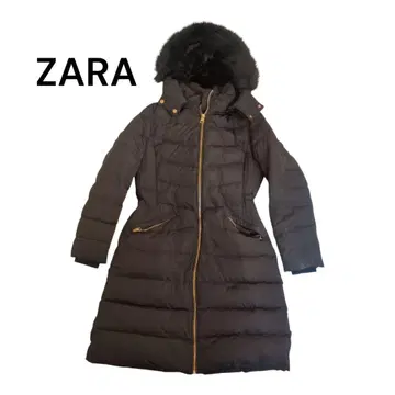 ZARA 블랙 후드 부착 다운 자켓