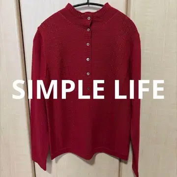 SIMPLE LIFE 레나운 울 100% 빨간색 스웨터