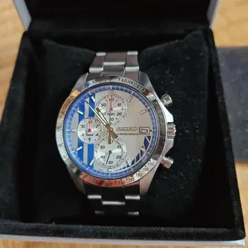 SEIKO 크로노그래프 실버/블루