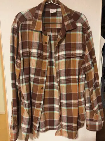 THE NORTH FACE L 사이즈 브라운 체크 플란넬 셔츠